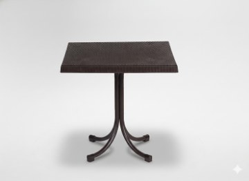 Garden Line Садовий Стіл З Ротангу На Одній Ножці 80 x 80 x 73 См Бронзовий, CT063/BR - Home Club