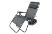 Garden Line Складаний садовий шезлонг з підставкою, кишенею та підголівником, чорний, LEZ5934 - Home Club, зображення 2