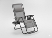 Garden Line Складаний садовий шезлонг з підставкою, кишенею та підголівником, сірий, LEZ5758 - Home Club