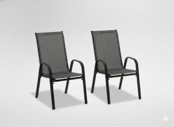 Garden Line Набор из 2 садовых стульев, черного цвета, 54 x 72 x 96, NEO3685 - Home Club
