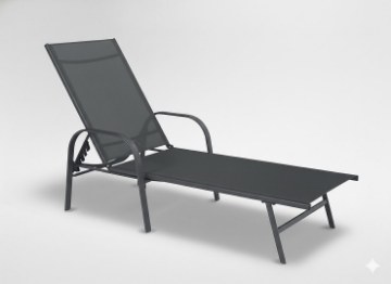 Garden Line Садовый шезлонг 195x69x94 см, темно-серый, ANH6111 - Home Club