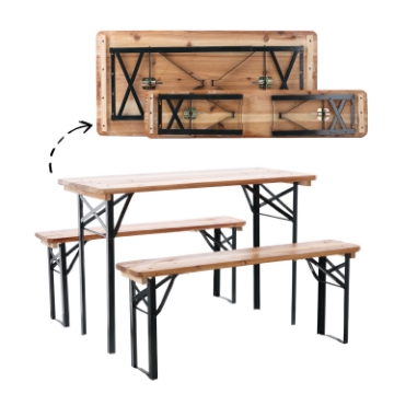 Garden Line Набор Для Пиров - Стол 117 x 56 x 76 См + 2 Скамеи 117 x 25 x 46 См, MEB0780 - Home Club