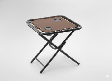 Garden Line Складной туристический стол 50 x 50 x 50 см с подставками для напитков, коричневый, LEZ2746 - Home Club
