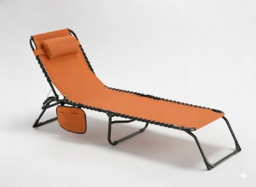 Garden Line Шезлонг / складная садовая кровать 190 x 58 x 30 см с карманом, коричневый, LEZ2784 - Home Club