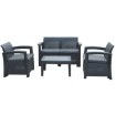 Garden Line Набор садовой мебели - антрацит (2 кресла, столик, диван), ZUM6454 - Home Club