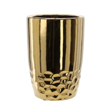 Garden Line Керамический кашпо для цветочного горшка 30,5 x 30,5 x 42,5 см, золотой, ELI3512 - Home Club