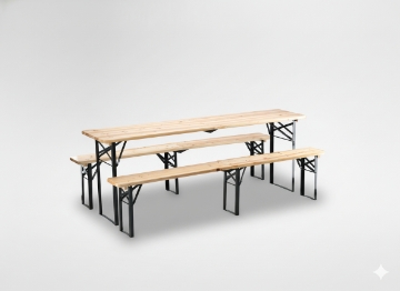 Chomik Набор Для Пиров - Стол 220 x 50 x 77 см + 2 Скамьи 220 x 25 x 47 см - Складной, MEB2829 - Home Club