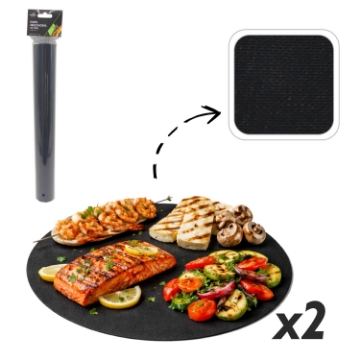 BBQ Meeting Набір з 2 круглих тефлонових матів для приготування на грилі, 40 см, BBQ5554 - Home Club