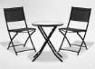 Garden Line Набір Балконних Меблів - Круглий Стіл + 2 Складні Стільці - Чорний, SAD6643 - Home Club