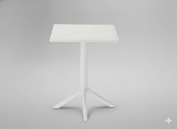 Garden Line Квадратний Садовий Стіл 60 x 60 x 77,5 См Білий, FAT0961 - Home Club