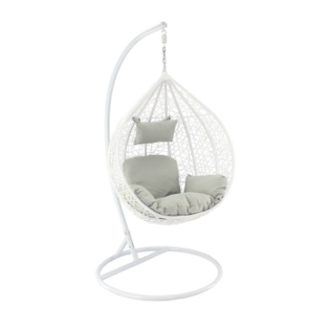 Chomik Подвесное кресло, белое, подушка - серая, рама - белая, 118X107Xd68Cm, FAT1029 - Home Club