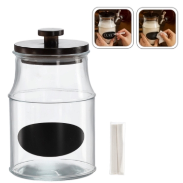 Chomik Банка 2,6 Л С Деревянной Крышкой, Этикеткой Для Написания И Мелом, IDE0697 - Home Club