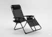 Garden Line Складной садовый шезлонг «Zero Gravity» с подставкой, карманом и подголовником, черный, 65 x 176 x 110 см, LEZ2589 - Home Club