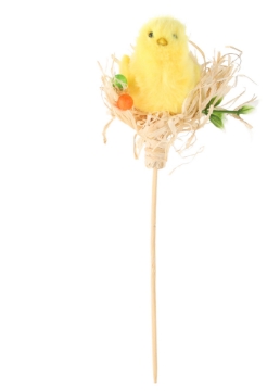 Chomik Пасхальна Прикраса На Шпильці - Курчато На Соломі 5 x 23 См, 3 Різні Варіанти, SUN9120 - Home Club