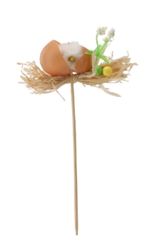 Chomik Пасхальна Прикраса На Шпильці - Курчато В Яйці На Соломі 5 x 23 См, 2 Кольори, SUN9137 - Home Club