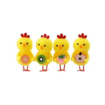 Chomik Kpl. 4 Великодні Прикраси - Курчата З Фруктами 12 x 6 x 3,5 См Мікс Дизайнів, SUN9311 - Home Club