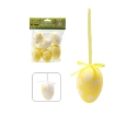 Chomik Набір 6 великодніх яєць 6 см з підвіскою, різні кольори, SUN9397 - Home Club, зображення 4