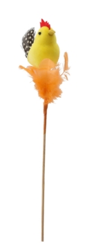 Chomik Пасхальна Прикраса На Шпильці - Курка На Пір'Ї 6 x 23 См, 4 Кольори, SUN9519 - Home Club