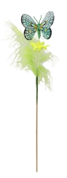 Chomik Великодній декор на піку - метелик з пір'ям 30 см, 3 кольори, SUN9557 - Home Club