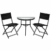 Garden Line Набір Балконних Меблів - Стілок-Півстіл + 2 Складні Стільці - Чорний, SAD7132 - Home Club, зображення 2