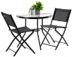 Garden Line Набір Балконних Меблів - Стілок-Півстіл + 2 Складні Стільці - Чорний, SAD7132 - Home Club, зображення 4