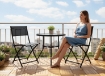 Garden Line Набір Балконних Меблів - Стілок-Півстіл + 2 Складні Стільці - Чорний, SAD7132 - Home Club, зображення 14