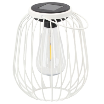Chomik Сонячний ліхтар, металевий, білий, 19 см, LAP8846 - Home Club