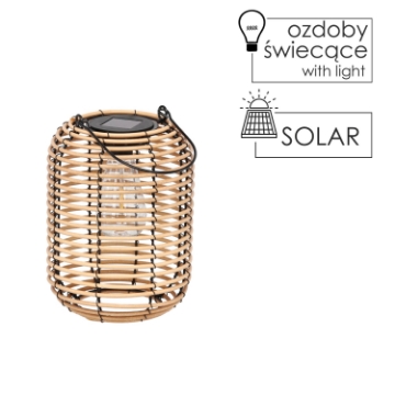 Chomik Сонячний металевий ліхтар - бежевий 24 см, LAP8914 - Home Club