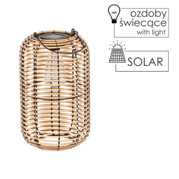 Chomik Сонячний металевий ліхтар - бежевий 32 см, LAP8921 - Home Club