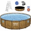 Chomik Басейн С Рамкой Из Раттана / Окно 4,88 x 1,22 М (Басейн, Фильтровый Насос, Лестница, Крышка, Дозатор), BES56725 - Home Club