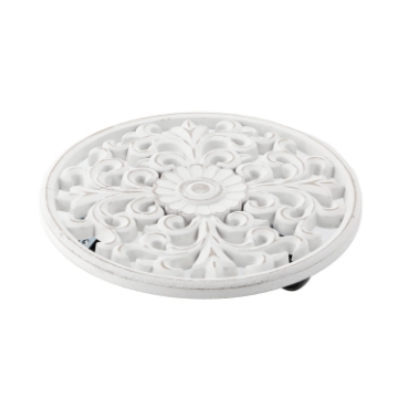 Chomik Підставка під горщик кругла дерев'яна біла, PERG-N5078 - Home Club