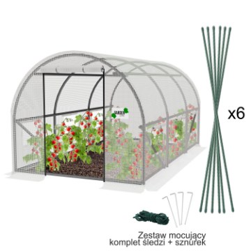 Garden Line 3-секционный белый садовый туннель из полиэтилена 3 x 2 x 2 м, TUN5569 - Home Club