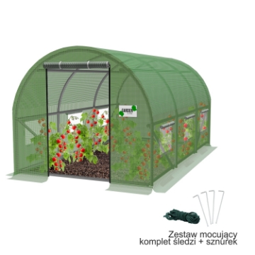 Garden Line 3-секционный садовый пленковый туннель, зеленый, 3,5 x 2 x 2 м, TUN5576 - Home Club