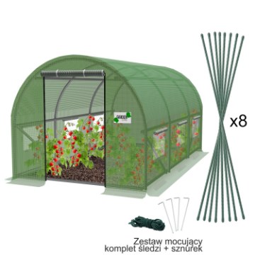 Garden Line 3-секционный садовый туннель из полиэтилена, зеленый, 4 x 2,5 x 2 м, TUN5583 - Home Club