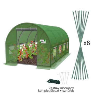Garden Line 4-секционный садовый пленковый туннель, зеленый, 4 x 2,5 x 2 м, TUN5606 - Home Club