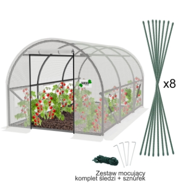 Garden Line 4-секционный белый садовый туннель из полиэтилена 6 x 3 x 2 м, TUN5214 - Home Club