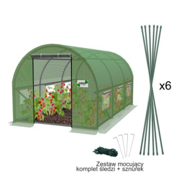 Garden Line 3-сегментний садовий тунель із плівки, зелений, 3 x 2 x 2 м, версія 1, TUN6193 - Home Club