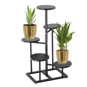 Garden Line Стойка Для Цветов/Растений 5-Уровневый 47 x 47 x 80 См Черный, GOM1364 - Home Club