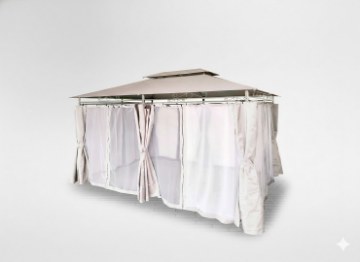 Garden Line Altana Садовий Павільйон З Боковими Штори - Бежевий 3 X 4 М, TUN0372 - Home Club