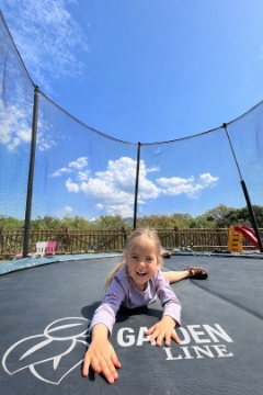 Garden Line Трамплин 10 футов (312 см) с лестницей и защитной сеткой, TRA9870 - Home Club