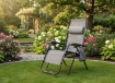 Garden Line Складаний садовий шезлонг з підставкою, кишенею та підголівником, сірий, LEZ5758 - Home Club, зображення 8