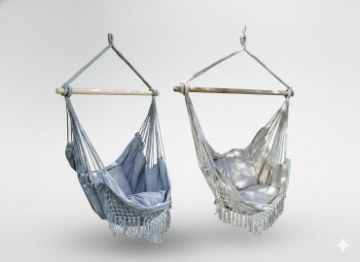 Garden Line Гамак - Качель - Бразильское Висячее Кресло Boho 130 x 100 см Бежевый/Серый, HAM3200 - Home Club