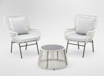 Garden Line Набор Садовой Мебели - (2 Кресла + Стол) - Серый Цвет., ABI8052 - Home Club