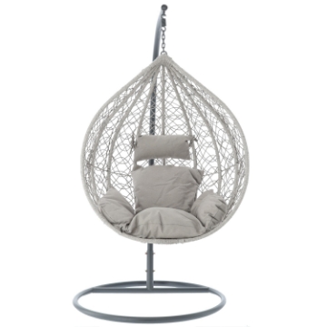 Chomik Подвесной кресло светло-серого цвета, подушка - серая, рама - серая 118X107X68 см, FAT1012 - Home Club