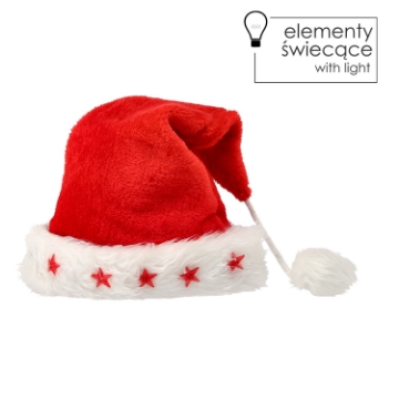 Chomik Шапка Санта-Клауса со звездой и светодиодами, ELF6866 - Home Club