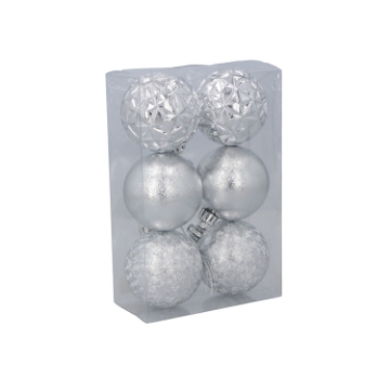 Chomik Набор из 6 елочных игрушек 6 см, красный/золотой/серебряный, GIF7566 - Home Club