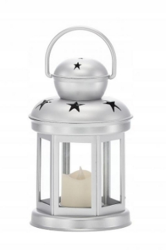 Chomik Ліхтарик З Led-Вставкою 10 x 10 x 19 См - Срібний / Золотий / Червоний, SOL9379 - Home Club