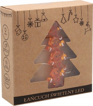 Chomik Светодиодная гирлянда «Человек из пряника» 20 л, работает от батареек, LED0214 - Home Club