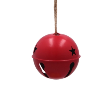 Chomik Украшение Рождественское - Подвеска 10 x 10 x 10,5 См Металлическая Красная С Колокольчиком, PLU0924 - Home Club