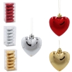 Chomik Набор из 6 елочных игрушек в форме сердца, 7 см, красный/золотой/серебряный, GIF3795 - Home Club